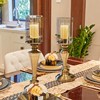 创意欧式家居奢华金属玻璃，餐桌复古烛台，摆件美式客厅餐厅软装饰品
