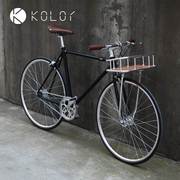 kolor卡勒单车kc101复古网红通勤车带铝，合金车篮城市自行车男女车