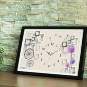 画钟表十字绣钻石钻客厅贴简约满时钟(满时钟)5d餐厅现代蒲公英挂钟挂