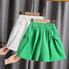 胖女童短裤夏季外穿五分女孩，裤子绿色薄款中大童潮范儿童(范儿童)半身裙裤
