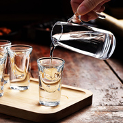 白酒杯玻璃小酒杯家用酒盅小号2两一口杯创意加厚子弹分酒器套装