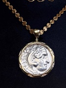 客订·古希腊大力神，ngc欧洲古币项链吊坠18k钻石，明星同款元素珠宝