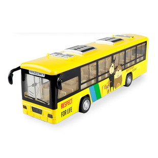 彩珀成真1 48合金公交车公共汽车巴士模型声光回力开门儿童玩具男