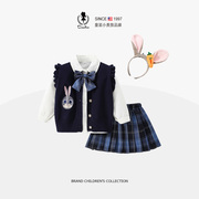 sesameclub女童春装套装，2024朱迪警官jk学院，儿童兔子衣服裙子
