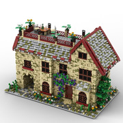 高砖零件中世纪城堡阁楼房子建筑模型MOC-135076拼装积木