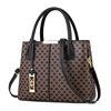 handbag简约复古印花手提包，2024欧美时尚女包，大容量肩斜挎包