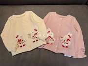 日系女童装st可爱兔子女童，卡通刺绣长袖，公主甜美外套儿童秋针织衫