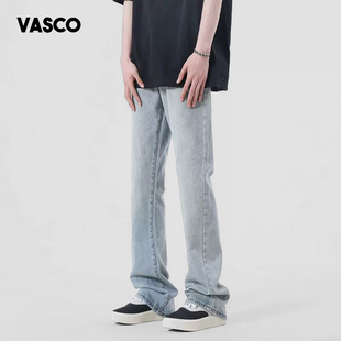 vascocleanfit马吉拉(马吉拉)微喇牛仔裤男修身直筒，夏季潮牌美式高街裤子
