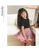茶粉色浅紫色tutu裙，女孩蓬蓬纱裙，大童半身裙生日礼物凸凸裙夏礼服