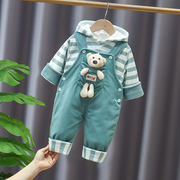 男童装婴儿4-5-6个月秋冬装0-1-2岁女宝宝抱婴袋裤婴幼儿棉衣套装