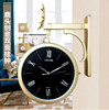 现代简约双面挂钟家用客厅，北欧双面钟表中式石英钟，创意时尚静音钟