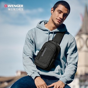 Wenger/威戈瑞士经典系列休闲便携胸包单肩包涤纶611843黑色