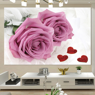 装饰画客厅卧室床头画沙发背景墙，贴壁画浪漫温馨玫瑰花自粘墙纸画