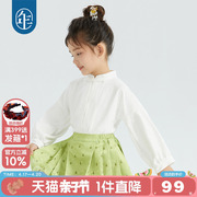 年衣女童衬衫亲子装春秋款，复古中国风古风长袖，衬衣儿童甜美娃娃衫