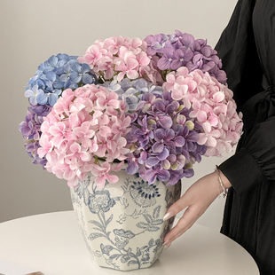 绣球花仿真花假花摆设轻奢高端3D打印高档花束客厅花卉装饰摆件