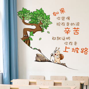 励志语录贴纸装饰教室文化，墙班级布置小学初中墙贴画自粘学习标语
