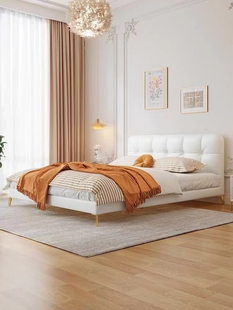 奶油风法式轻奢床小户型简约主卧双人科技布床储物高箱婚床布艺床