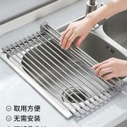 折叠沥水架可折叠水槽碗架洗碗池碗盘碟收纳篮厨房水槽矽胶置物架