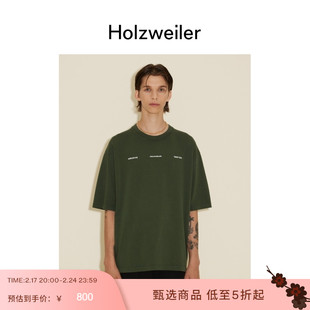 秋冬上新holzweiler男士墨绿色，柔软棉质rangernationalt恤