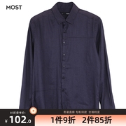 MOST男装春秋蓝色棉麻衬衫C93101020