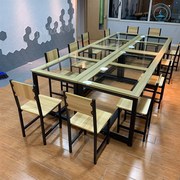 玻璃美术桌绘画桌托管班幼儿园桌椅J画室培训桌子儿童课桌椅
