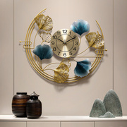 新中式风格装饰钟表客厅餐厅玄关时钟现代轻奢创意壁饰墙面壁挂钟