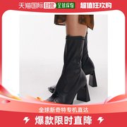 香港直邮潮奢topshop女士，hudsonpremium皮质高跟，西部风格靴(