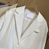 白色简洁通勤短袖西装外套西装领一粒扣上衣时尚休闲洋气F￥17