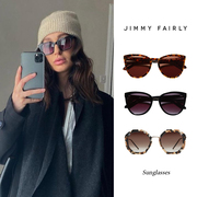 法国小众设计Jimmy Fairly女士时尚简约气质圆框豹纹墨镜太阳眼镜