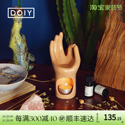 西班牙进口Doiy陶瓷陶艺精油香薰炉 创意瑜伽冥想手印香薰灯蜡烛