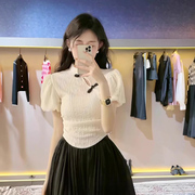 新中式国风盘扣短袖雪纺衬衫，女士夏季2024改良旗袍上衣遮肚子