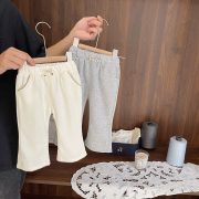 1-3岁女宝宝微喇叭休闲裤2女童秋季外穿女婴儿童质感针织棉打底裤