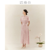 SHIBAI拾白新中式连衣裙原创国风女装夏季粉紫色提花改良旗袍高端