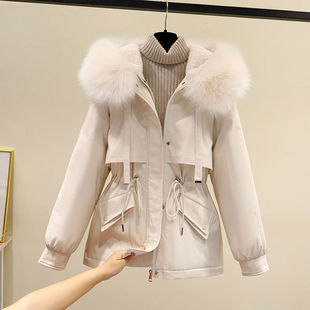 派克服女2023年韩版宽松加厚棉袄冬季大毛领冬天短款棉衣外套