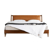床实木北欧现代中式床轻奢后软包床主卧小户型双人5床1米温馨婚床