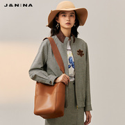 商场同款jnina千鸟，格精纺羊毛短外套，女刺绣图案秋冬
