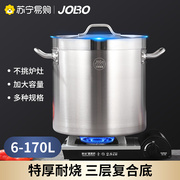 加厚不锈钢大汤锅商用汤桶大容量卤菜水，炖肉煮粥锅复合底高桶1248