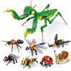 开智积木昆虫男孩拼装玩具益智力，螳螂蜻蜓蜜蜂儿童小颗粒拼图礼物