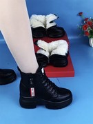 真皮东北棉鞋女2021年冬季皮毛一体内增高棉靴加绒加厚羊毛雪地靴
