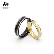 k4钨金首饰一对戒指，男女情侣对戒素圈圣诞节指环小众设计礼物刻字