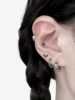 二十二丁目 彩色锆石耳圈耳扣复古高级感绿色蝴蝶耳钉澳宝耳骨钉