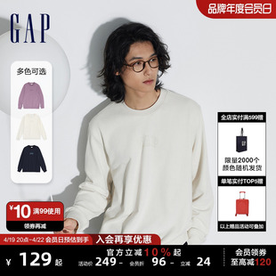 Gap男女装春季2024LOGO美式简约圆领卫衣情侣休闲上衣454250