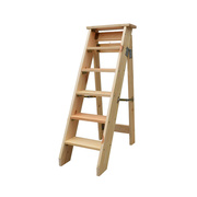 实木梯加厚家用原木，单侧梯置物架木质折叠梯，椅p登高梯复古五步楼