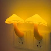 ins可爱蘑菇灯卧室睡眠起夜灯氛围灯光控感应床头小夜灯插电式LED