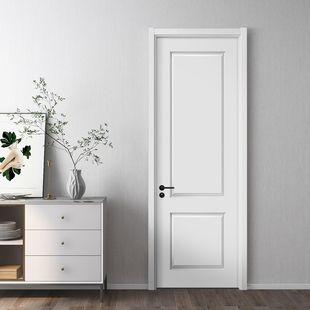 实木复合门烤漆门房门，木门室内门卧室门套装门，家用纯白定制房间门