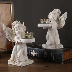 欧式复古天使蜡烛烛台装饰摆件法式浪漫烛光，晚餐桌面布置拍照道具