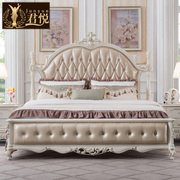 全实木双人床欧式床，1.5米1.8米真皮，主卧婚床公主床高箱床小户型