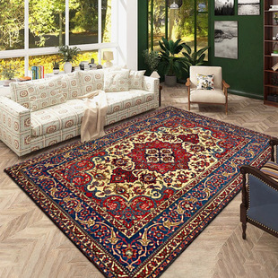 轻奢复古波斯客厅茶几，毯欧式古典印花地毯，卧室满铺耐脏地毯