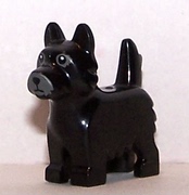 LEGO 26078pb003 乐高零件配件 动物黑色小猎犬2厘米拼插积木