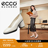 ECCO爱步粗跟高跟鞋 单鞋女鞋正装鞋漆皮鞋 雕塑奢华222603